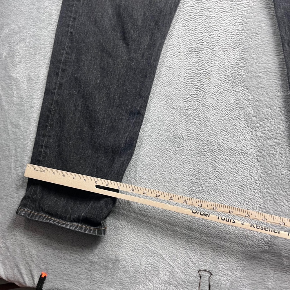 Levis 501 Mens Straight Leg Button Fly Faded Black Jeans 40x32 100% Cotton - Picture 9 of 13